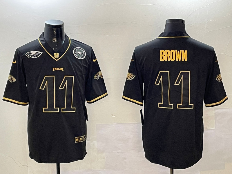 Men Philadelphia Eagles 11 Brown black 2025 Nike NFL jersey style 014